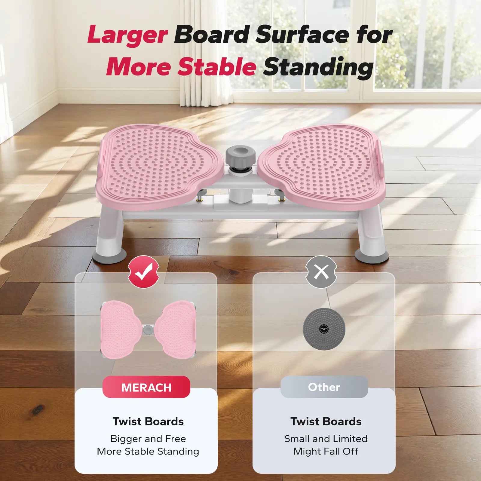Merach Waist Twist Machine Toned Abs Waist Twister Can Stand with Feet Apart Double Non-Slip No Noise Use Exercise Equipment Abdominal Roller Workout