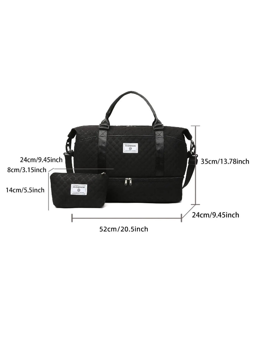 Large Capacity Travel Bag Set, Portable Travel Duffle Bag, Letter Pattern Zipper Travel Bag with Shoe Compartment, Casual Sports Fitness Bag for Women & Men, Travel Cosmetic Bags, Travel Organizer Bag