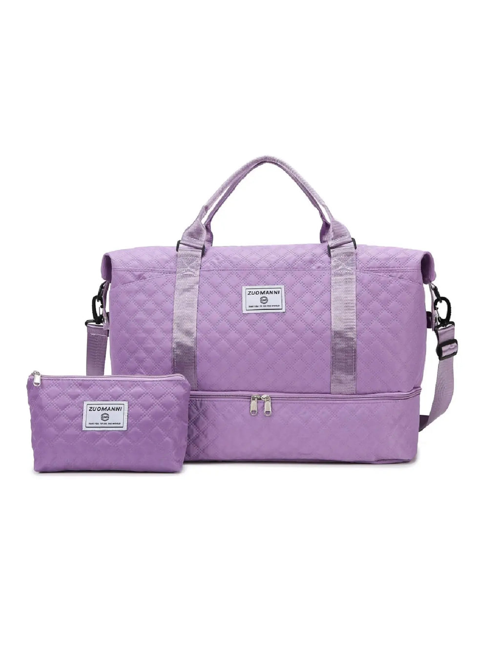 Large Capacity Travel Bag Set, Portable Travel Duffle Bag, Letter Pattern Zipper Travel Bag with Shoe Compartment, Casual Sports Fitness Bag for Women & Men, Travel Cosmetic Bags, Travel Organizer Bag
