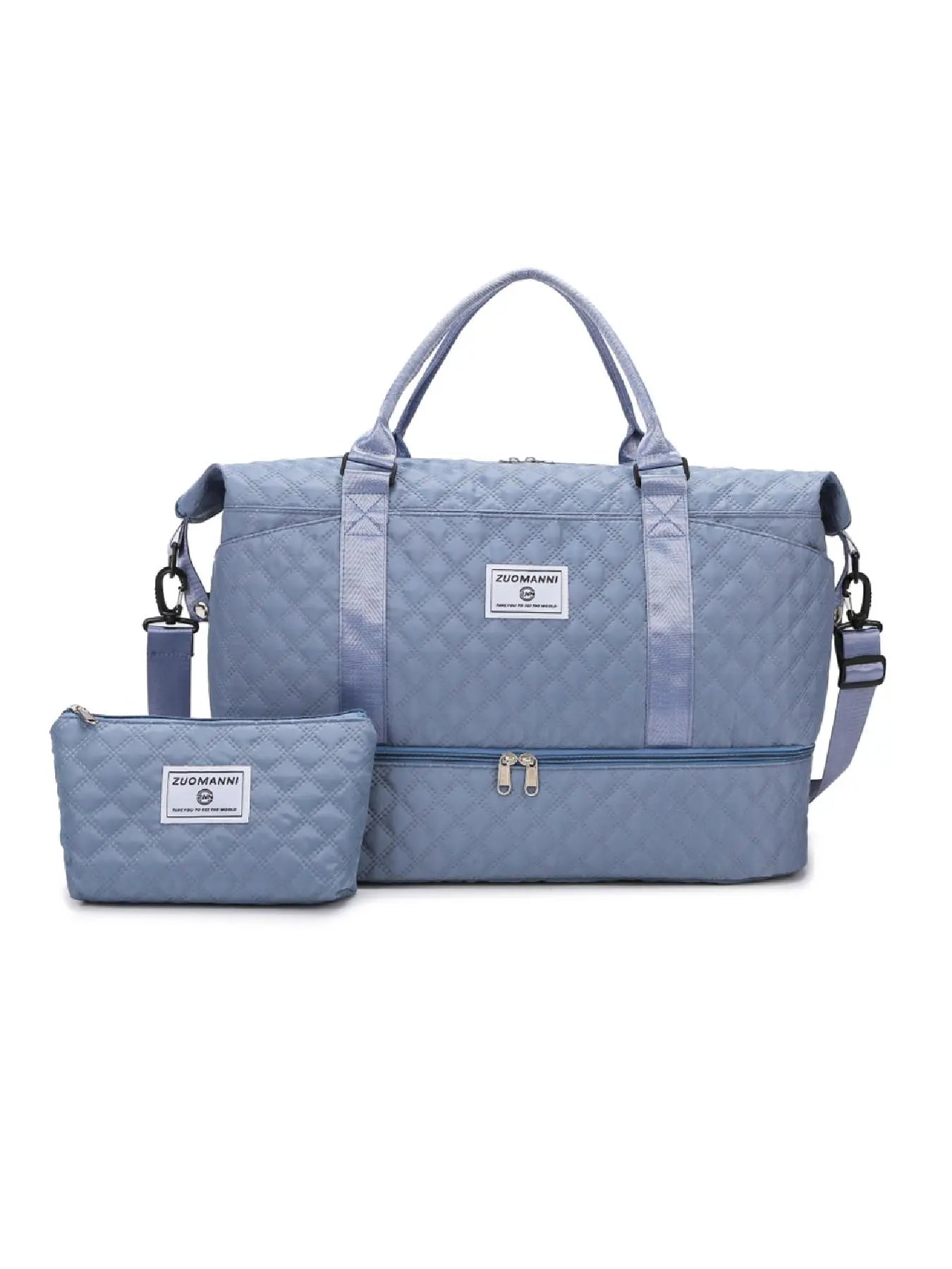 Large Capacity Travel Bag Set, Portable Travel Duffle Bag, Letter Pattern Zipper Travel Bag with Shoe Compartment, Casual Sports Fitness Bag for Women & Men, Travel Cosmetic Bags, Travel Organizer Bag