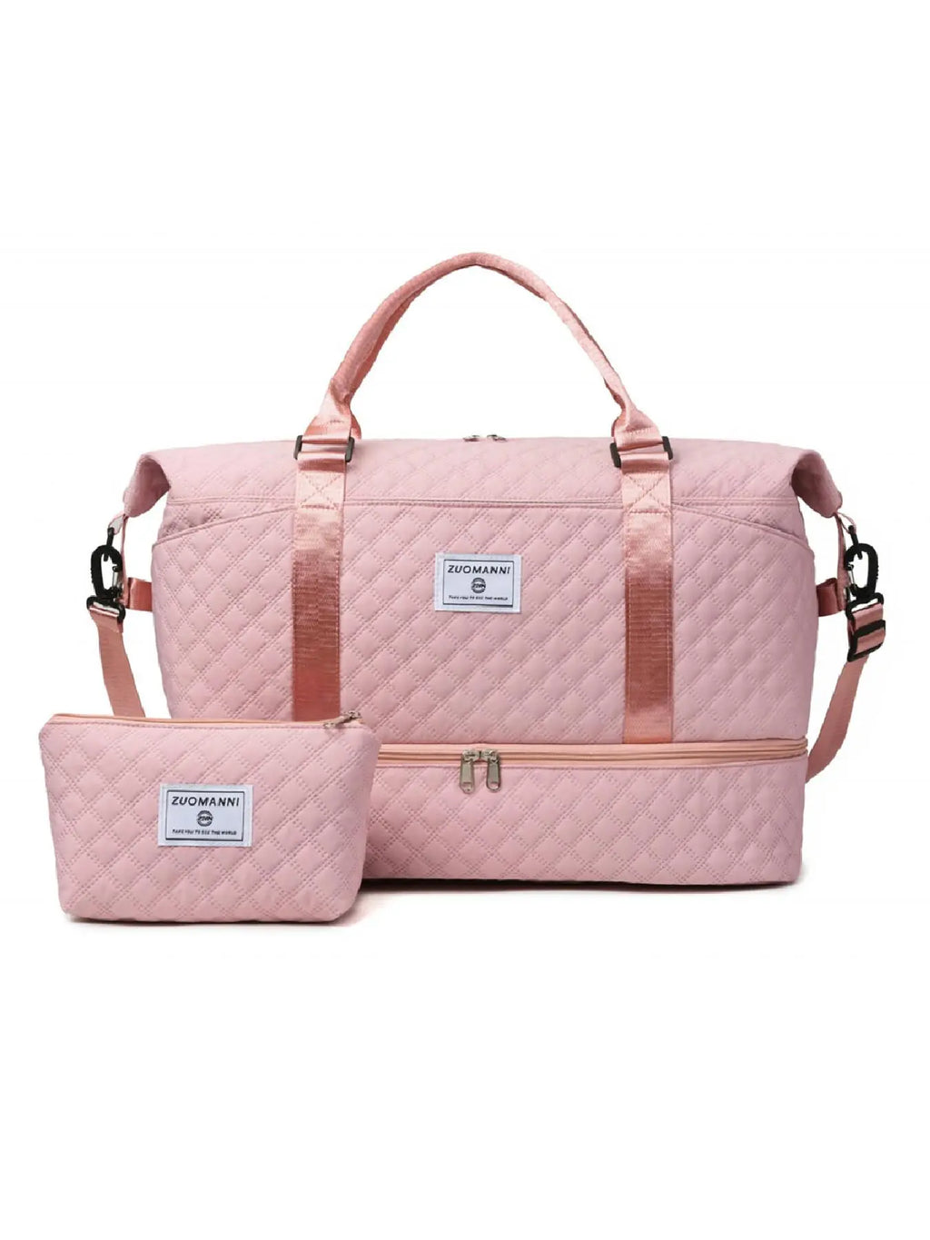Large Capacity Travel Bag Set, Portable Travel Duffle Bag, Letter Pattern Zipper Travel Bag with Shoe Compartment, Casual Sports Fitness Bag for Women & Men, Travel Cosmetic Bags, Travel Organizer Bag