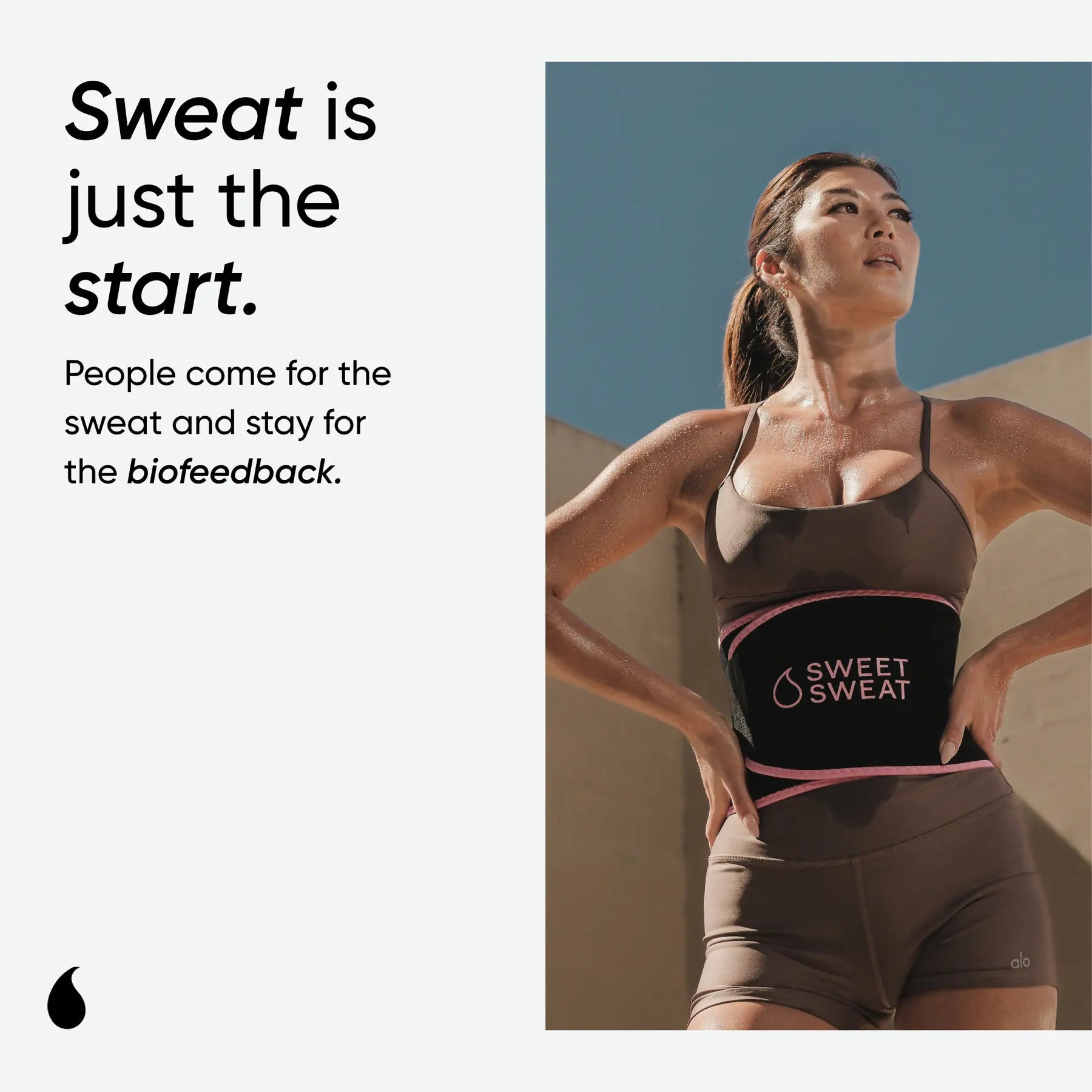Sweet Sweat Ab Trainer for Women and Men - Sweat Band Waist Trainer Belt for High Intensity Training and Gym Workouts, 5 Adjustable Sizes - Black/Pink