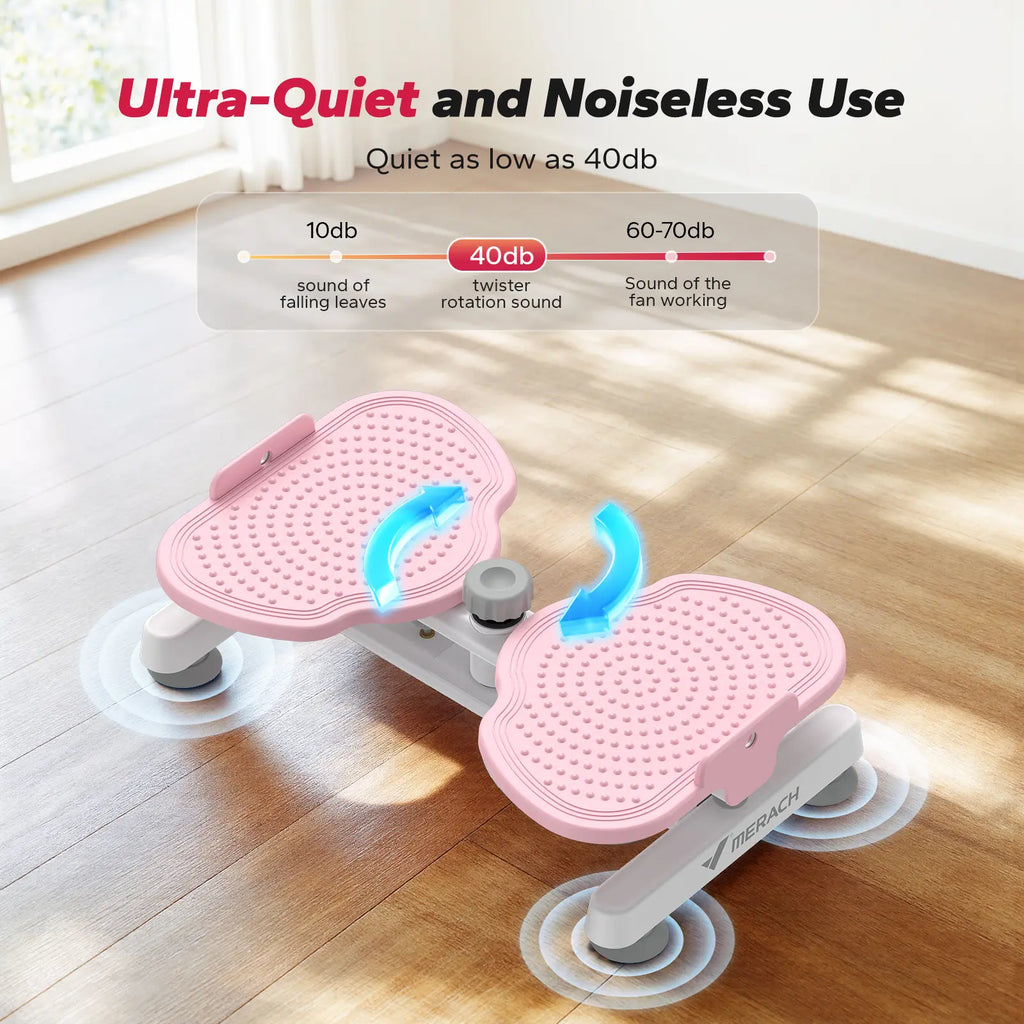 Merach Waist Twist Machine Toned Abs Waist Twister Can Stand with Feet Apart Double Non-Slip No Noise Use Exercise Equipment Abdominal Roller Workout