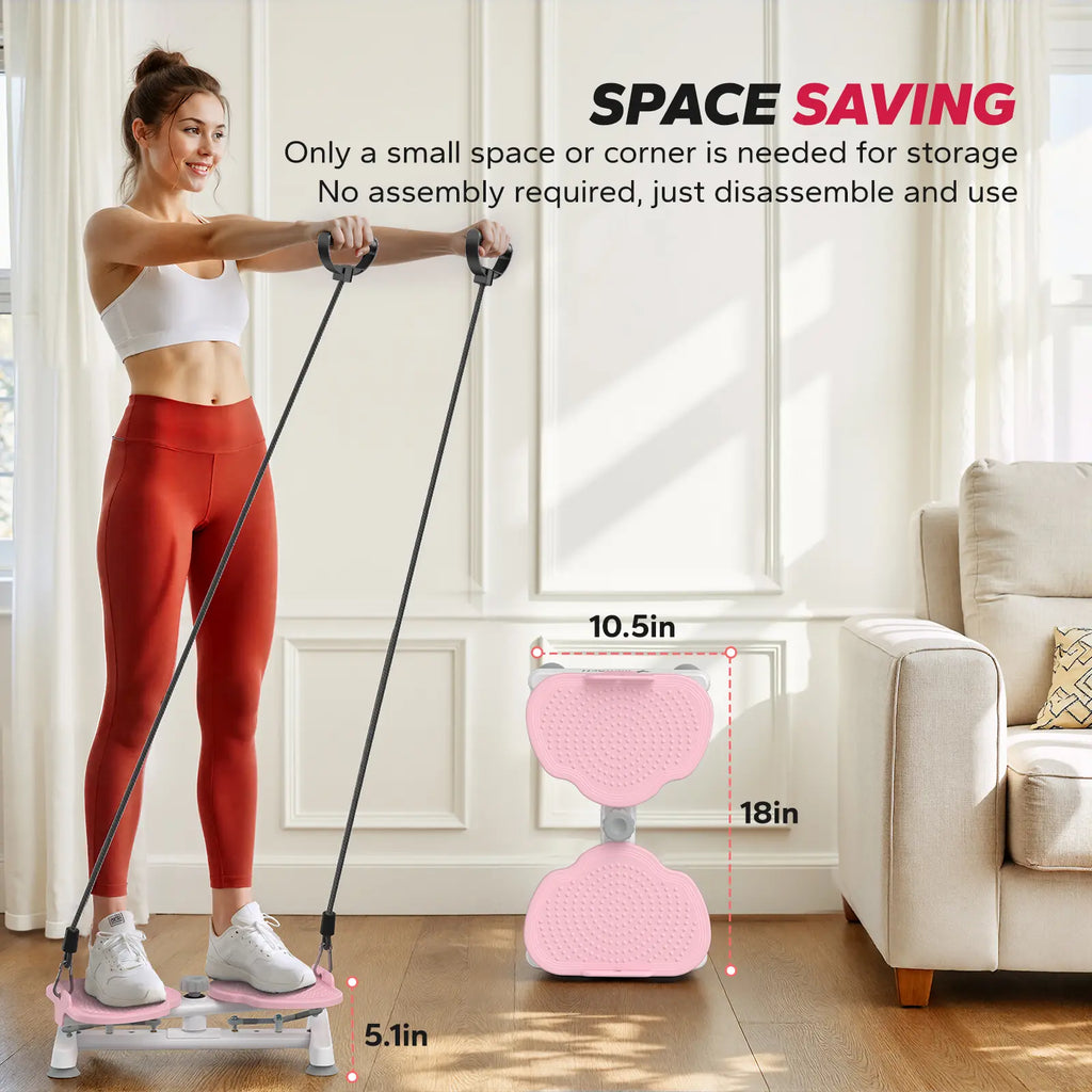Merach Waist Twist Machine Toned Abs Waist Twister Can Stand with Feet Apart Double Non-Slip No Noise Use Exercise Equipment Abdominal Roller Workout